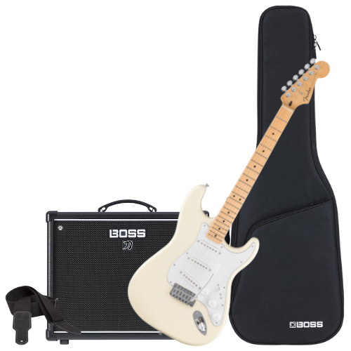 Jólatilboð á Fender gítar með Boss Katana 50 magnara og fylgihlutum